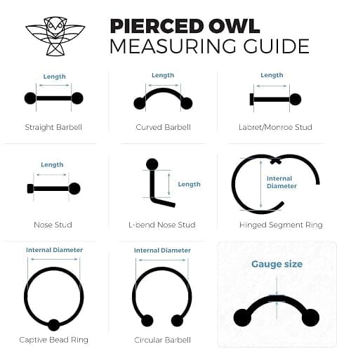 Pierced Owl 14GA 316L Stainless Steel CZ Crystal Dangling Snake Industrial Barbell thumbnail 3