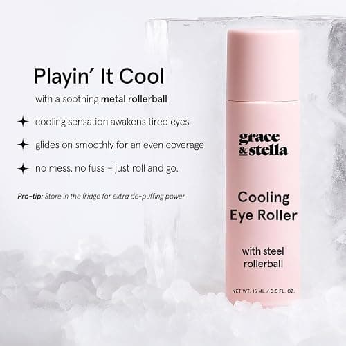 grace & stella Under Eye Brightener with Cooling Metal Rollerball | Centella Asiatica & Caffeine Eye Serum for Puffy Eyes - Travel Essentials - Eye Cream - Travel Essentials (15ml / 0.51floz) thumbnail 2