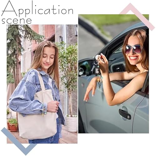 DELORIGIN Cross Hanging Car Mirror Ornament Amazonite and Crystal Bead Charm Suncatcher Car Mirror Pendant Accessories Good Luck Keychain for Bag Window Cars Door Garden Balcony Home Decoration thumbnail 7