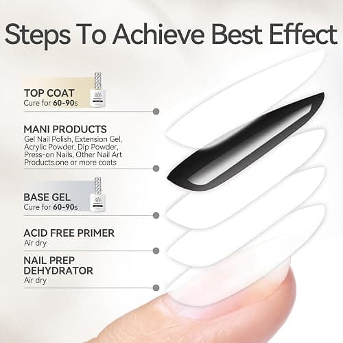Born Pretty Gel Top Coat,15ml Gloss Base and Top Coat Set, No Wipe Super Top Gel Not Chip or Peel and Long Lasting Base Gel Top Gel for Nail Art thumbnail 7