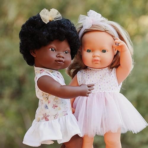 Miniland Baby Doll African Girl 38cm. Made in Spain with vanilla scent. Anatomically correct. My Friends & Me collection thumbnail 6