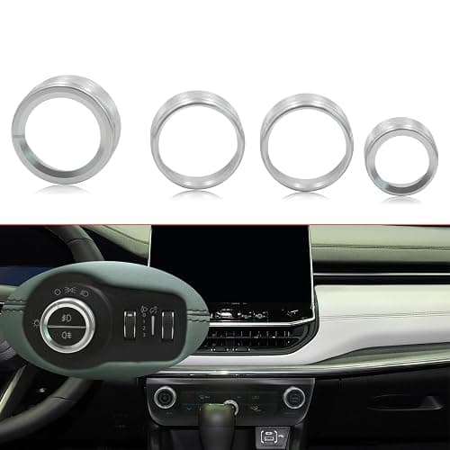 sumaikeji Fits for Jeep Compass 2022-2025 Headlight Air Conditioner Knob Trim Auto Parts(Compass,Silver) - Image 1