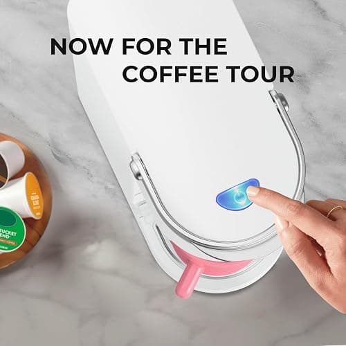 CHULUX Slim Single Serve Coffee Maker for K Pod, One Cup Coffee Maker Fits 7.3" Travel Mugs, Coffee Machine with 6 to 12oz Brew Sizes, Pearl White thumbnail 7