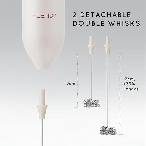 Flendy Rechargeable Milk Frother Handheld, Coffee Frother Handheld with USB-C Charging Stand, Electric Drink Mixer Handheld, Mini Electric Whisk Frother for Coffee, Matcha, etc thumbnail 2