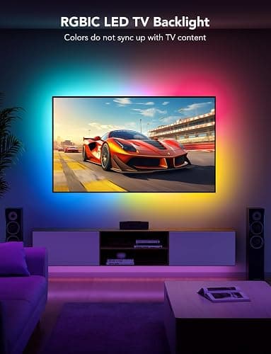 Govee TV LED Backlight Strip, RGBIC Smart LED Backlight for 40-50inch TVs, Music Sync, Wi-Fi Bluetooth & App Control, Works with Alexa & Google Assistant, 77 Scene Modes, Adapter thumbnail 2