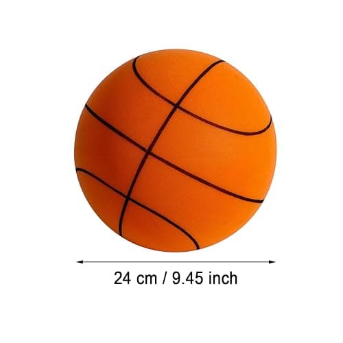 Silent Basketball Size 7, Noiseless Quiet Bounce Grooved Airless Soundless,Dribble Dream Foam Basketball for Indoor Training and Quiet Dribbling - A-Orange thumbnail 2