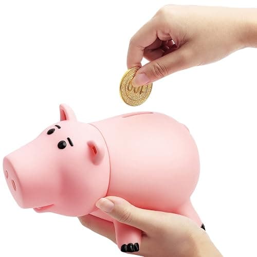 Piggy Bank, Cute Plastic Coin Bank for Boys and Girls, Unbreakable Pig Money Bank for Kids Gift (Pink) thumbnail 7