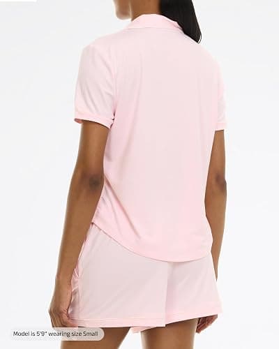 U.S. POLO ASSN. Summer Pajamas for Women Set | Short Sleeve Button Up Top and PJ Shorts - Bridesmaid Lounge Sets for Women thumbnail 5