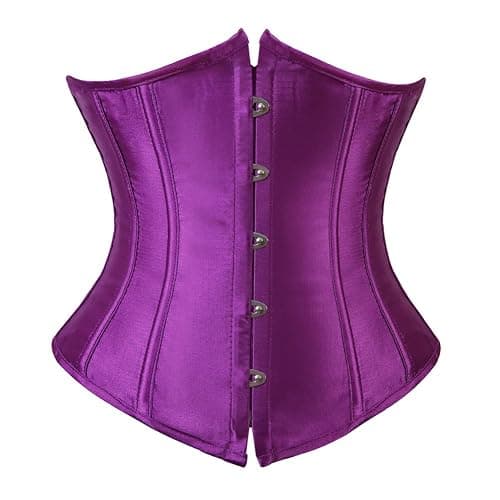 Sapubonva Corset Underbust Women Lace up Halloween Boned Brocade | Corset Underbust Women Top Lace up Boned Brocade Waist Training Renaissance Classic Halloween Plus Size - Image 1