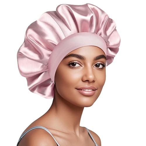 Doitory Satin Silk Bonnet for Sleeping, Soft Satin Lined Hair Bonnet for Women, Double Layer Sleep Nightcap - Image 1