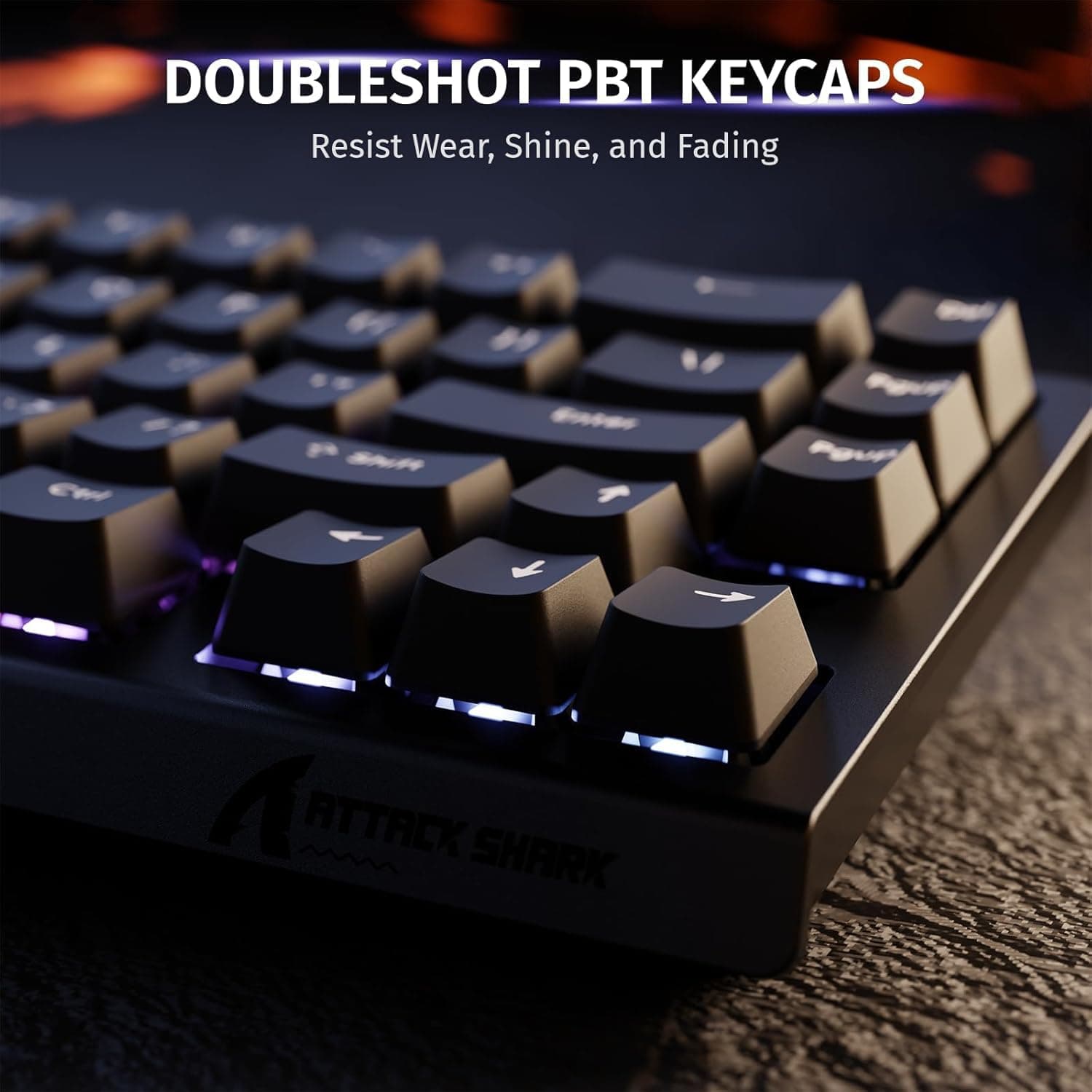 ATTACK SHARK X68 HE Rapid Trigger Mechanical Gaming Keyboard 60% Wired TKL with Adjustable Actuation,Hall Effect Magnetic Switch,8KHz Polling Rate,RGB Backlit,Top Mount for PC Mac Esport Gamer(Black) thumbnail 7