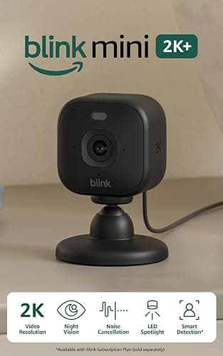 Blink Mini 2K+ (newest model) – Plug-in Home & Pet Indoor Security Camera with 2K video resolution, night vision, enhanced audio, motion detection – 1 camera (Black) thumbnail 7