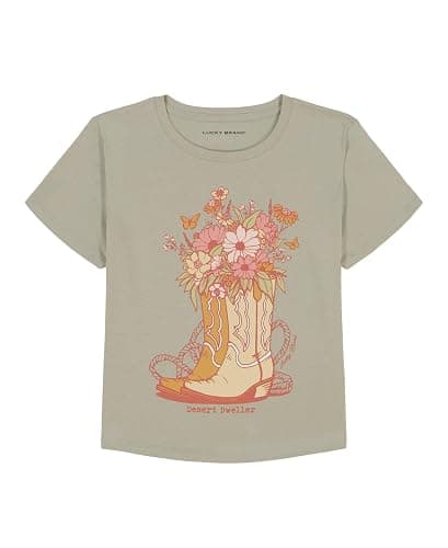 Lucky Brand Girls' Short Sleeve Graphic T-Shirt, Tagless Cotton Tee with Fun Designs - Image 1