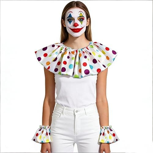 Miaeowve Lace Neck Ruffle Collar and Wrist Cuff Sleeves Detachable Clown Costume Accessories for Women Halloween thumbnail 3