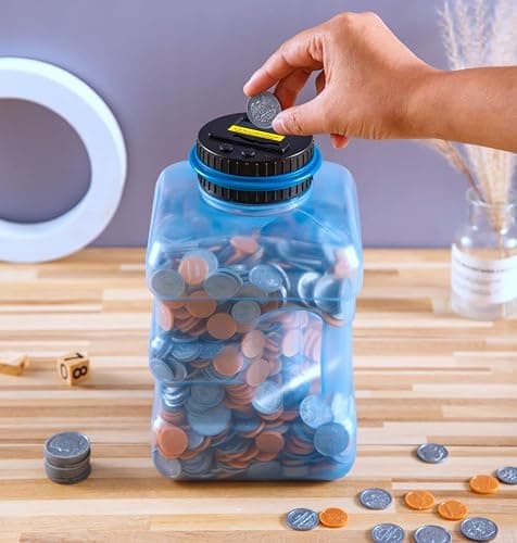 Piggy Bank - Large Coin Bank for Adults Boyswith LCD Counter,Great Coin Counter Bank Money Counting Jar with Total Amount Displayed,Best Gift for Kids, Designed for All US Coins(4.2L) thumbnail 2