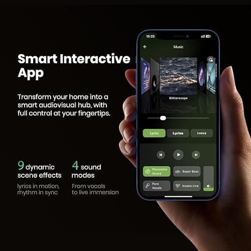 MorningBlues Record R1 Vinyl-Style Bluetooth Speaker, 2.1 Stereo Hi-Fi, Album Art Animation with Dynamic Mood Lyrics, Wi-Fi & Bluetooth, Home Audio & Décor thumbnail 5