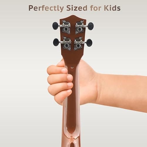 Raimy Kids Guitar Ukulele - 21in Ukulele Guitar Toys for Kids Ages 3 4 5 6 7+ Year Old Boys Girls Simulated Sound Quality Music Instruments Learning Education (Brown) thumbnail 5