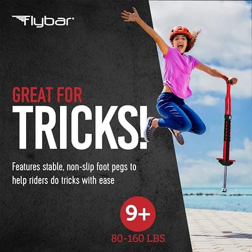 Flybar Master Pogo Stick for Kids Ages 9+, 80–160 lbs – Easy Grip Handles – Active Exercise Toy for Tweens & Teens – Outdoor Toy with Non-Slip Foot Pegs for Boys and Girls – No Assembly Needed thumbnail 3