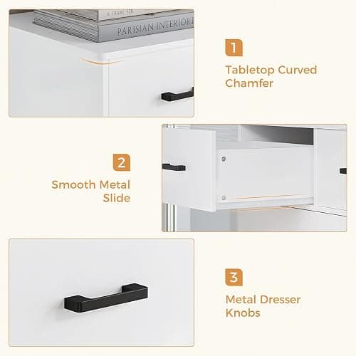 Hasuit Tall Dresser for Bedroom, White Large Chest of Drawers, 55.6'' High Dressers with 7 Drawers, Modern Wooden Vertical Storage Clothes Closet Organizer thumbnail 5