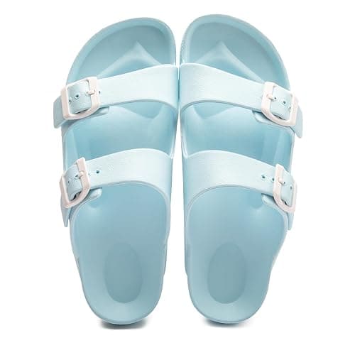 FUNKYMONKEY Jelly Sandals for Women with Adjustable Buckle, Comfortable Chunky Slip-on Beach Slides, Waterproof Platform Shoes for Pool Shower Casual Wear thumbnail 6