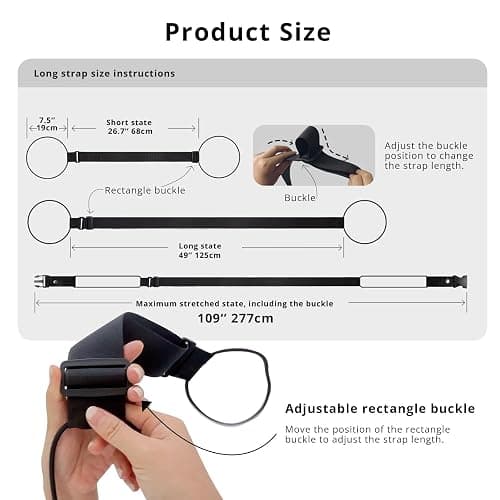 Adjustable Luggage Straps for Suitcases 3 PCS Connect Suitcases | Connect up to 3 suitcases and carry-on with elastic rope, sturdy 600D polyester straps with a buckle a bottle clip thumbnail 4