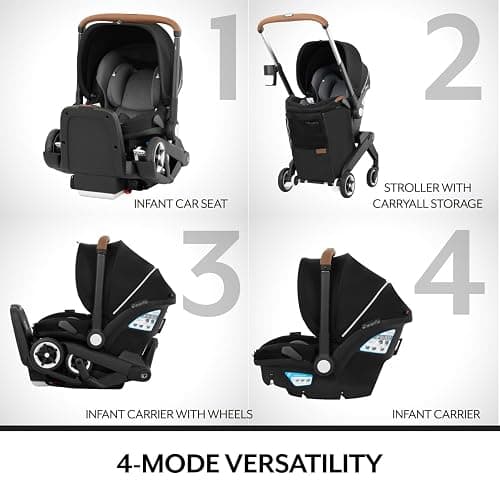Evenflo Gold Shyft DualRide with Carryall Storage Infant Car Seat and Stroller Combo (Opal Pink) thumbnail 4