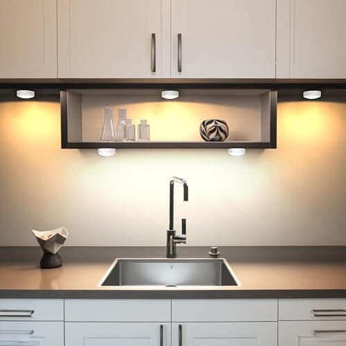 HELPLEX LED Puck Lights with Remote, 6 Pack Color Changing RGBW Stick-On Light, Battery Powered, Dimmable Under Cabinet Lighting with Timer & Memory, Wireless Push Lights for Kitchen & Closet thumbnail 7