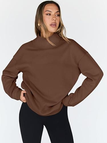 Trendy Queen Womens Oversized Sweatshirts Turtleneck Pullover Long Sleeve Hoodies Tops Fall Fashion Outfits 2025 Clothes thumbnail 2