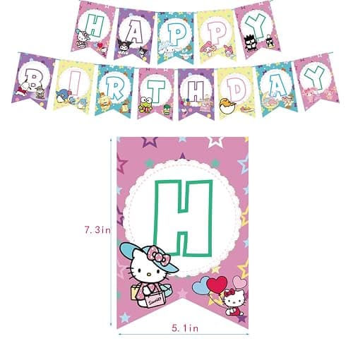 Cartoon theme party supplies,Kawai birthday decorations,Including banners, balloons, tablecloths, dinner plates, etc. thumbnail 2