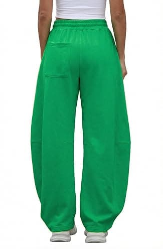 Waitfairy Barrel Sweatpants Women Baggy - 29" Inseam Drawstring Curved Wide Leg Sweatpants Women Lounge Gym Sweats Joggers thumbnail 3