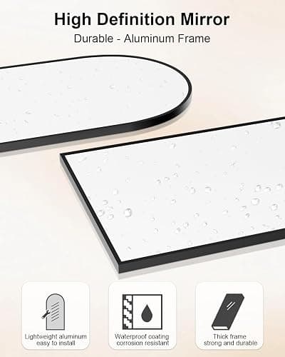58"x19"Floor Mirror Full Length,Arched Full Length Mirror with Stand,Full Body Mirror,Hanging or Large Leaning for Bedroom Living Room Black thumbnail 6