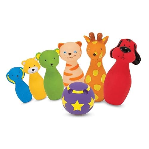 Melissa & Doug K’s Kids Bowling Friends Set, Soft Animal-Themed Pins & Ball with Carry Case, Travel-Friendly Bowling Game Sports Toy, Indoor & Outdoor Toddler Toys for Kids Ages 2+ thumbnail 4