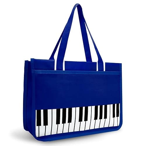 BestSounds Piano Bag, Zipper Waterproof Oxford Cloth Music Piano Accessories Book Bag Tote for Students Kids, Girls, Women, Gifts for Music Lovers Musicians (Dark Blue) - Image 1