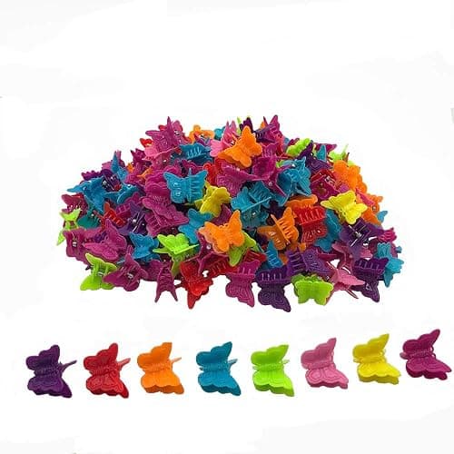 100 Packs Assorted Color Butterfly Hair Clips, Beautiful Mini Clips Accessories for Women and Girls, Random - Multicolor thumbnail 2