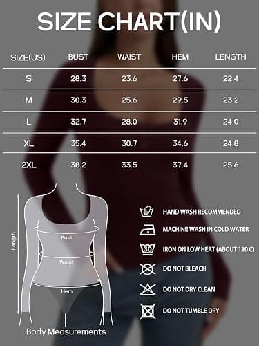 PINKMSTYLE Ribbed Square Neck Long Sleeve Top for Women Cute Y2K Fall Tops Trendy Going Out Tops thumbnail 3