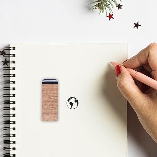 Earth Planet Rubber Stamp, 3/5 Inch Small Mini Stamp for Scrapbooking Card Making Planner thumbnail 3