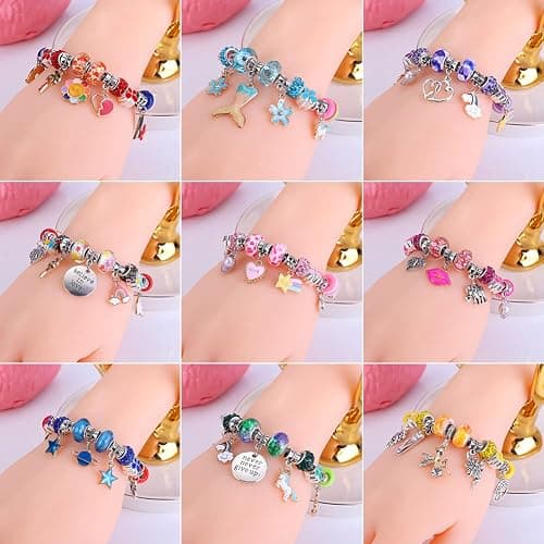 AIPRIDY 150 Pieces Charm Bracelet Making Kit,Unicorn Mermaid Crafts Gifts Set Can Inspires Imagination and Creativity,Jewelry Making Kit Perfect Gifts for Girls 5-12 Years Old (150 Pieces) thumbnail 8