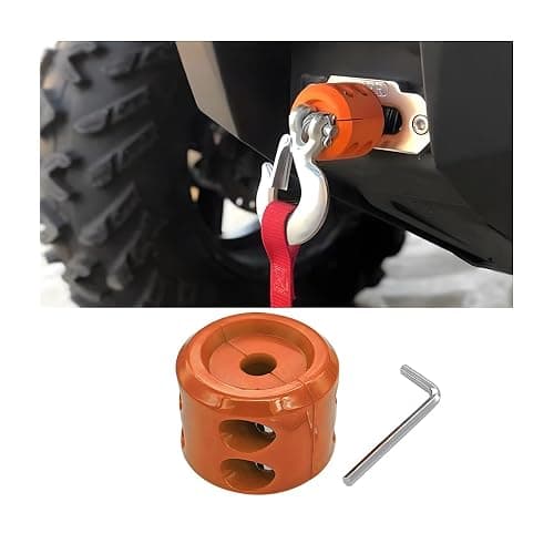 Bittwee Car Rubber Winch Stopper for ATV UTV Truck, Cable Saver Hook Stopper Line for Synthetic Rope, Bump Shock Saver Dampener with Stainless Steel Screw and Nut, Quick Installation Tool (Orange) - Image 1