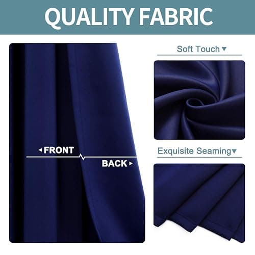 ChrisDowa Blackout Curtains Door Curtain for Doorway Privacy Closet Drapes | 34W x 80L, for Living Room/Bedroom Closet Door, Thermal Insulate Temporary Doorway Single Curtain Drapes, 1 Panel Navy thumbnail 6