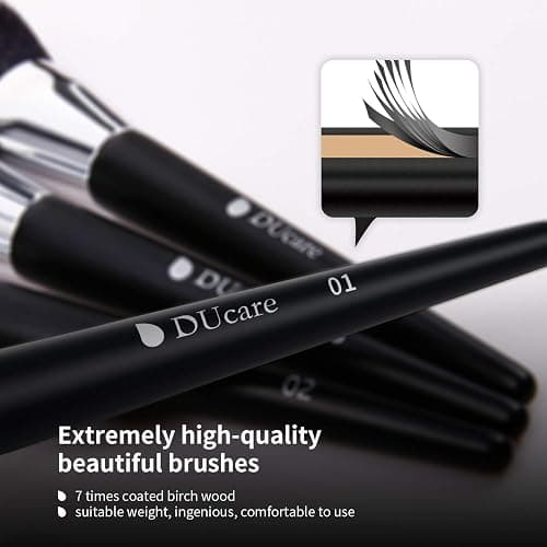 DUcare Makeup Brushes Professional 32Pcs Make up Brushes Set Premium Christmas Gift Synthetic Kabuki Foundation Blending Brush Face Powder Blush Concealers Eye Shadows - 32Pcs thumbnail 5