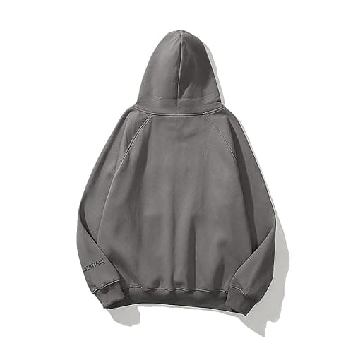 Unisex Fleece Hoodie, 3D Letters Pasted Design, Double-Line Streetwear Pullover thumbnail 2