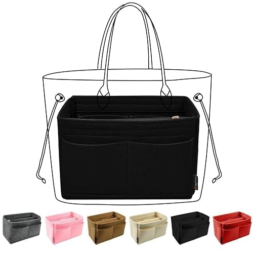 OMYSTYLE Purse Organizer Insert, Felt Tote Bag Organizer Insert with 5 Sizes, Handbag Dividers for Inside Purse, Compatible with Longchamp, Neverful, Speedy and More - Image 1