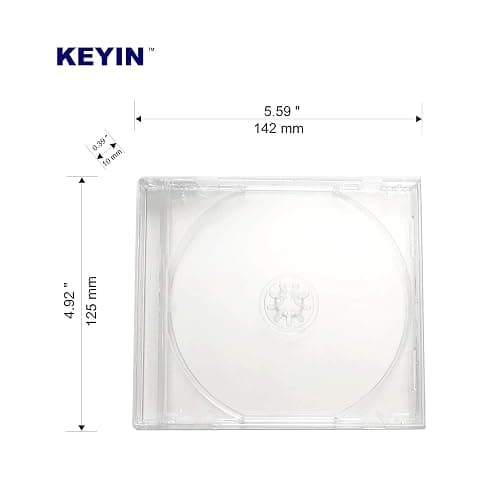 KEYIN Standard Clear CD Jewel Case - Premium, 10 Pack thumbnail 2