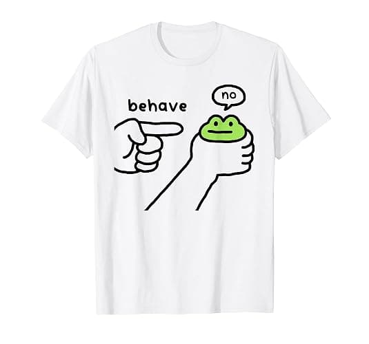 Dishonest Frog Funny Frog Meme Behave No Cartoon Design T-Shirt - Image 1