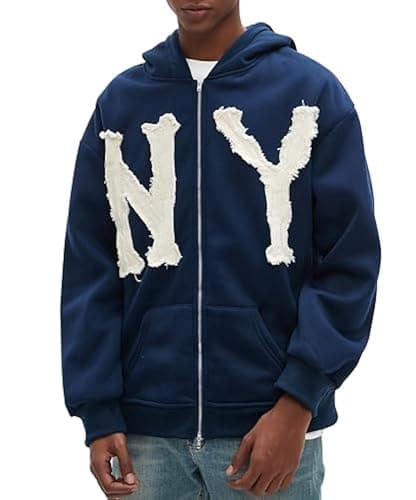 Dynict Unisex Letter Embroidery Trendy Hoodies Zip Up Casual Overszie Colorful Y2K Hip Hop Streetwear Harajuku Jacket - Image 1