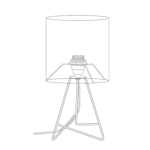 Simple Designs LT2066-GDW 13.5" Down to The Wire Metal Table Lamp with Fabric Shade, Gold with White Shade thumbnail 10