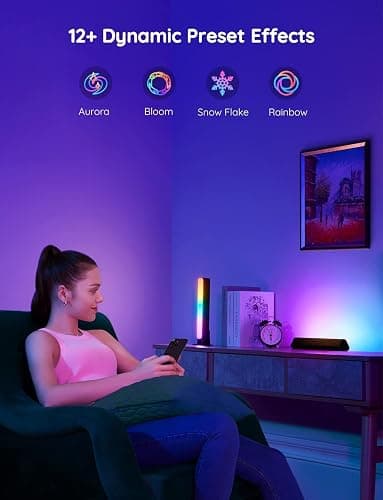 Govee Smart LED Light Bars, Work with Alexa and Google Assistant, RGBICWW WiFi TV Backlights with Scene and Music Modes for Gaming, Pictures, PC, Room Decoration thumbnail 7