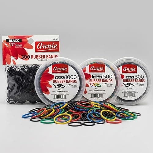 ANNIE 1000 Black Mini Rubber Bands – 1/2″ Durable Elastic Hair & Braiding Bands (Secure, Stretchy, Strong) thumbnail 5