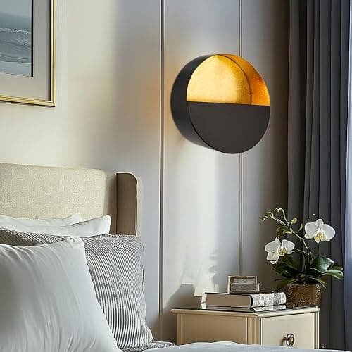 Luxury Metal Wall Candle Sconces – Large Handcrafted Wall-Mounted Tealight Candle Holders with Gold Leaf Interior – Modern & Rustic Home Décor for Living Room, Hallway – 11.8" Black Single Piece thumbnail 5