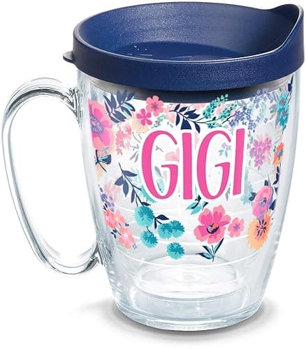 Tervis Made in USA Double Walled Dainty Floral Mother's Day Insulated Tumbler Cup Keeps Drinks Cold & Hot, 16oz Mug, Gigi - Image 1